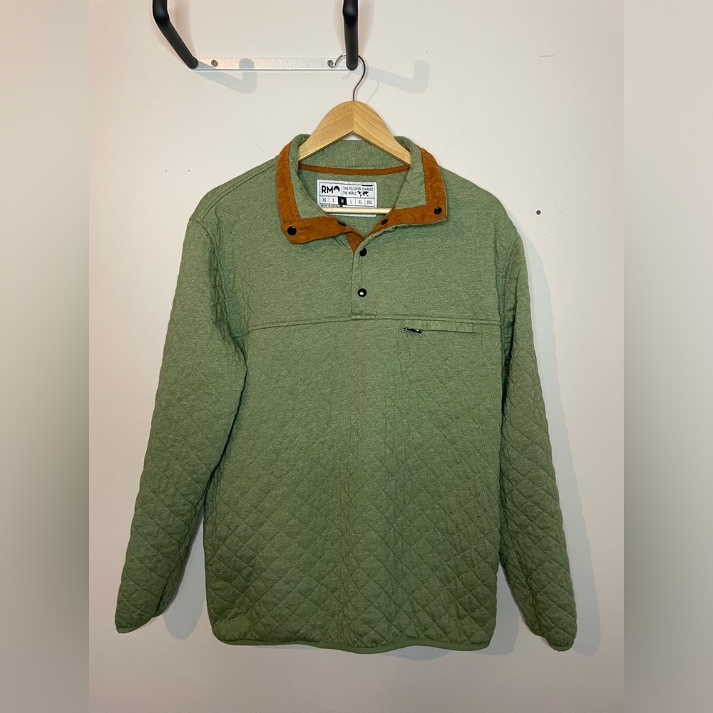 Rock Monkey Quilted 100% Cotton Quarter Button Up Pullover Womens Medium